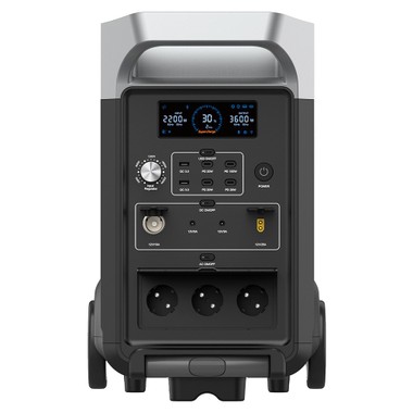 FOSSiBOT F3600 Portable Power Station, 3840Wh LiFePO4 Solar Generator, 3600W AC Output, 2000W Max Solar Charge, Fully Recharge in 1.5 Hours, 13 Output Ports, LCD Screen, Removable Flashlight Torch, 3W LED Light, with Rolling Wheels