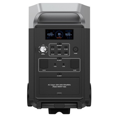 FOSSiBOT F3600 Portable Power Station, 3840Wh LiFePO4 Solar Generator, 3600W AC Output, 2000W Max Solar Charge, Fully Recharge in 1.5 Hours, 13 Output Ports, LCD Screen, Removable Flashlight Torch, 3W LED Light, with Rolling Wheels