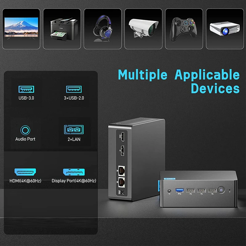 AOOSTAR N100 Mini PC 12th Gen Intel Alder Lake 8GB DDR5