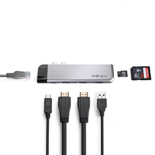 MINIX NEO C-DH Dual-HDMI-Multimedia-Adapter für MacBook Air, MacBook Pro
