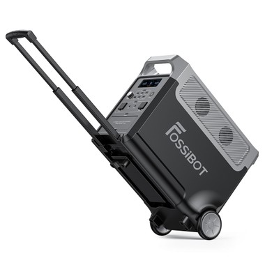 FOSSiBOT F3600 Portable Power Station, 3840Wh LiFePO4 Solar Generator, 3600W AC Output, 2000W Max Solar Charge, Fully Recharge in 1.5 Hours, 13 Output Ports, LCD Screen, Removable Flashlight Torch, 3W LED Light, with Rolling Wheels