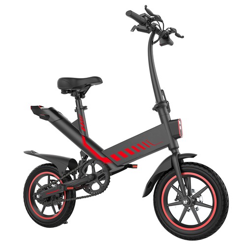 Y1 Elcykel 350W Motor 36V 10,4Ah Batteri 14'' Däck 25km/h Maxhastighet 30-40km Räckvidd - Svart