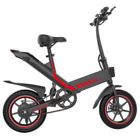 Vélo électrique Y1 Moteur 350 W Batterie 36 V 104 Ah Pneu 14 3939 Vitesse maximale 25 kmh Portée 3040 km  Noir