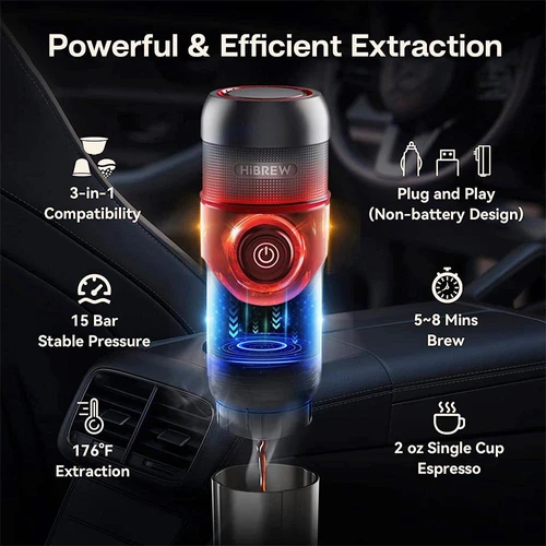 HiBREW Wireless Electric Portable Espresso Coffee Machine for Car