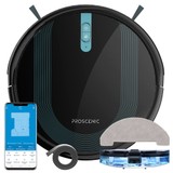 Proscenic 850T Smart Robot Cleaner 3000Pa Suction Three Cleaning Modes 250ml Dust Collector 200ml Electric Water Tank Alexa Google Home App Control - Μαύρο