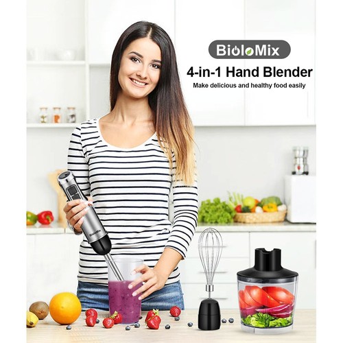 BioloMix BHB1200 4-in-1 1200-W-Handmixer