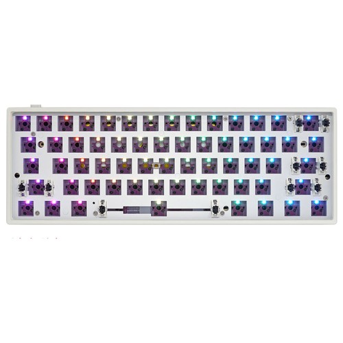 Skyloong GK61 Lite-Tastatur, Barebone, 61 Tasten, 60 % Dichtung, RGB-Hot-Swap-fähige kabelgebundene mechanische Tastatur, DIY-Kit – Weiß