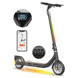 Atomi Alpha Folding Electric Scooter 9 Inch Tires 350W Motor (Peak 650W) 36V 10Ah Battery for 25 Miles Range 25Km/h Max Speed 120KG Max Load Support App Control Built-in Combination Lock - Black