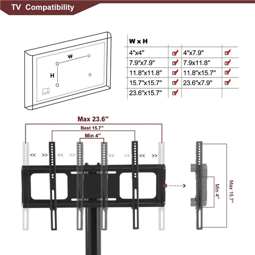 Multifunctional TV Stand Black Muebles Para Televisor De Sala Height  Adjustable Stand Swivel 3 Tier Storage Rack