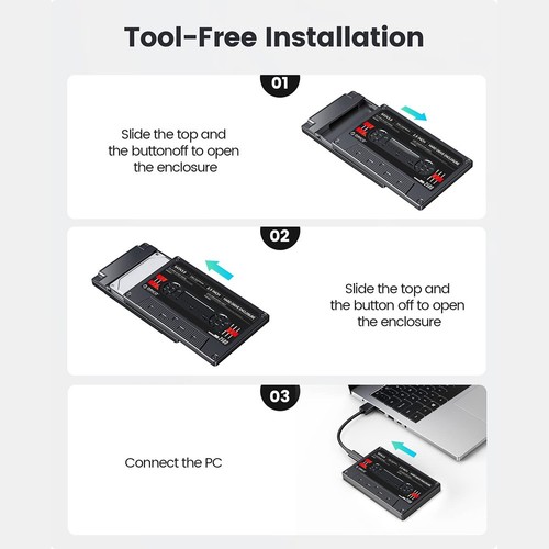 ORICO 2,5'' hårddiskhölje USB3.0 till SATA