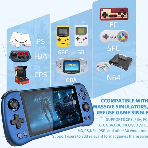 Powkiddy X55 Handheld Game Console 256GB TF Card Blue