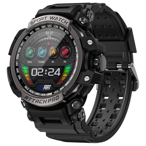 LOKMAT ATTACK Pro Smartwatch 1,32 tum TFT LCD-skärm Bluetooth 5.1 IP68 Vattentät HR