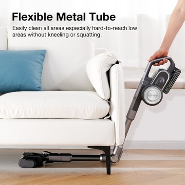 JIMMY H10 Flex Handheld Cordless Vacuum Cleaner 245AW 26Kpa Suction Intelligent Dust Sensor Auto Power Adjust 2500mAh Battery 80Mins Runtime 0.6L Dust Cup with LED Headlights - Silver