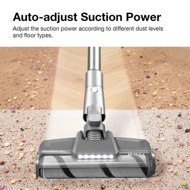 JIMMY H10 Flex Handheld Cordless Vacuum Cleaner 245AW 26Kpa Suction Intelligent Dust Sensor Auto Power Adjust 2500mAh Battery 80Mins Runtime 0.6L Dust Cup with LED Headlights - Silver