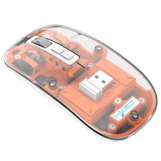 HXSJ T900 2.4G & Bluetooth Wireless Mouse 800-2400 DPI Adjustable RGB Light Mute Click – Orange