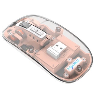 HXSJ T900 2.4G & Bluetooth Wireless Mouse 800-2400 DPI Adjustable RGB Light Mute Click – Pink