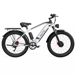 DUOTTS F26 Electric Mountain Bike 750W*2 Dual Motors 48V 17.5Ah LG Battery 26*4.0 Inch Fat Tires 55Km/h Max Speed 55 Degree Climbing Smart Color Display Dual Disc Brakes Front Shock Absorption 150KG Max Load 100KM Range – Silver