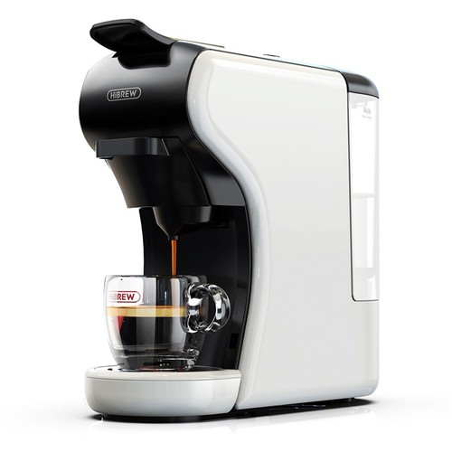 HiBREW H1A 4-in-1-Expresso-Kaffeemaschine, kompatibel mit Dolce Gusto gemahlenem Kaffee – Weiß