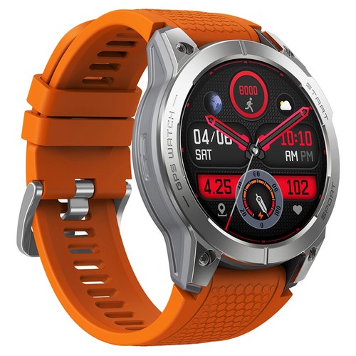 Zeblaze Stratos 3 GPS-Smartwatch für Sprachanrufe, 1,43-Zoll-AMOLED-Bildschirm, 24-Stunden-Gesundheitsmonitor, Bluetooth 5.3 – Orange