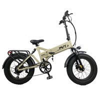 PVY Z20 Plus 1000W Folding Electric Bike 20*4.0 Fat Tire 48V 16.5Ah Battery 80-120km Range Shimano 7-Speed Shifter Lockable Suspension Fork and Rear Shock, Hydraulic Brake Color LCD Display 150kg Load - Khaki