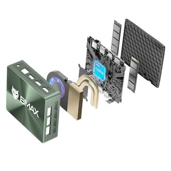 BMAX B6 Power Mini PC, Intel Core i7-1060NG7 up to 3.8GHz, 16GB LPDDR4 1TB SSD, 2xHDMI Full Feature Type-C 4K Triple Display, 3xUSB3.0 1000Mbps RJ45 LAN, Wi-Fi 6 BT 5.2 3.5mm Audio, Windows 11 Pro-EU