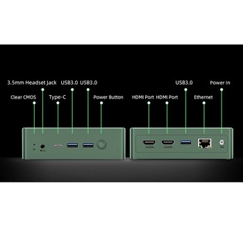 BMAX B6 Power Mini PC, Intel Core i7-1060NG7 up to 3.8GHz, 16GB LPDDR4 1TB SSD, 2xHDMI Full Feature Type-C 4K Triple Display, 3xUSB3.0 1000Mbps RJ45 LAN, Wi-Fi 6 BT 5.2 3.5mm Audio, Windows 11 Pro-EU