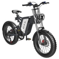 GUNAI MX25 Bicicleta de montaña eléctrica 20 * 4.0 Pulgadas Neumáticos gruesos 1000W Motor sin escobillas 50Km / h Velocidad máxima 48V 25Ah Batería Shimano 7-Speed ​​​​75KM Rango de kilometraje 200KG Carga útil Bicicleta eléctrica - Negro