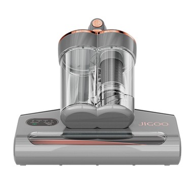 JIGOO S300 Pro Dual-Cup Smart Mite Cleaner with Dust Mite Sensor 500W 13KPa Suction Innovative Metal Brushroll UV Light &amp; Ultrasonic Tech Multi-Directional Heating 99.9% Mite Removal - Grey
