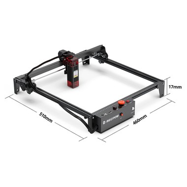 Mecpow X3 Laser Engraver, 5W Laser Power, Fixed-Focus, 0.01mm Accuracy, 10000 mm/min Engraving Speed, Safety Lock, Emergency Stop, Flame Detection, Gyroscope Sensor, 410x400mm - EU Plug
