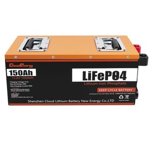 Cloudenergy 12V 150Ah LiFePO4 Battery Pack Backup Power, 1920Wh Energy, 6000+ Cycles, Built-in 100A BMS, Support in Series/Parallel, Perfect for Replacing Most of Backup Power, RV, Boats, Solar, Trolling motor, Off-Grid