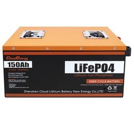 Cloudenergy 24V 150Ah LiFePO4 Battery Pack Backup Power 3840Wh Energy