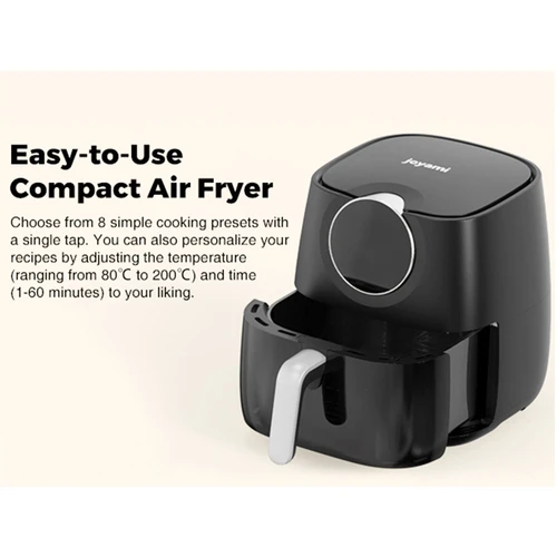 JOYAMI 1800W Air Fryer with 2 Baskets, Dual Zone, 7.6 L/8QT Capacity,  Sync-Finish Function, 6 Presets Touchscreen, Nonstick and Dishwasher Safe,  Black