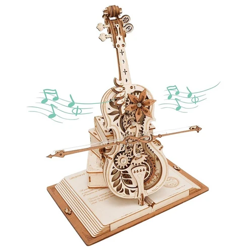 Carillon meccanico per violoncello magico ROKR 3D Puzzle di legno