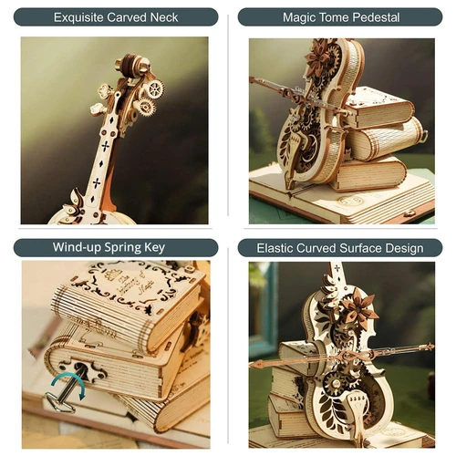 ROKR Magic Cello Mechanical Music Box 3D Wooden Puzzle