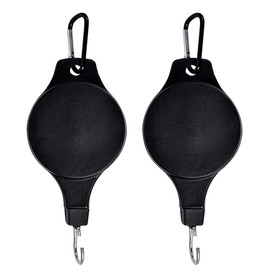 2pcs Retractable Plant Hook Pulley Hanger Black