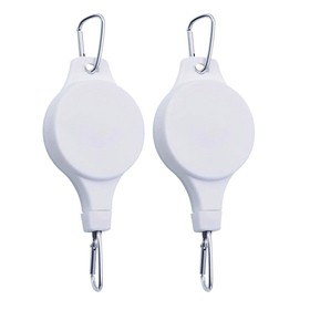 2pcs Retractable Plant Hook Pulley Hanger White