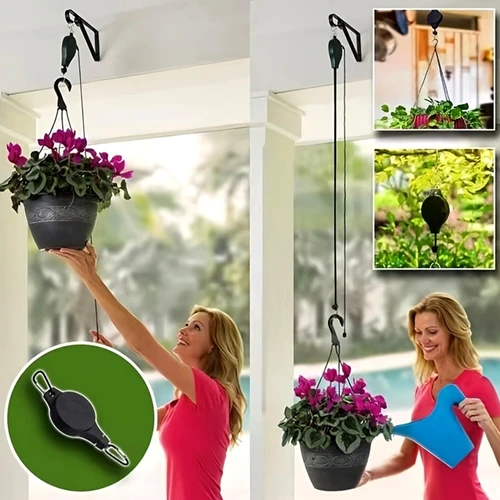 Adjustable Telescopic Retractable Pulley Pull Down Hanger for