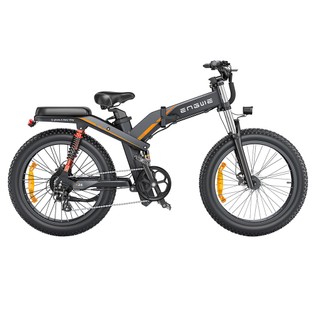 ENGWE X24 Dual Battery Electric Bike 24*4.0 inch Fat Tire 50km/h Max Speed 48V 1000W Motor 19.2Ah & 10Ah for 150km Range 150kg Load Shimano 8-Speed Dual Hydraulic Disc Brake – Black