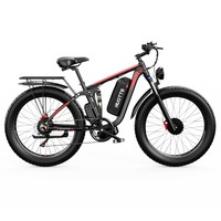 DUOTTS S26 Електрически велосипед 750W*2 Мотора 50km/h Максимална скорост 26*4.0 инча Надуваеми дебели гуми 48V 19.2Ah LG Батерия 120km Range Shimano 7-Speed ​​​​150kg Максимално натоварване