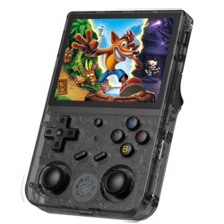 ANBERNIC RG353V Game Console, 64GB TF Card, 32GB Android 16GB Linux, 2GB LPDDR4, HDMI Output, Moonlight Streaming - Transparent Black