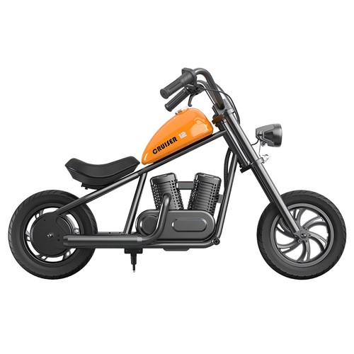 HYPER GOGO Cruiser 12 Elektro-Chopper-Motorrad für Kinder, 24 V, 5,2 Ah, 160 W mit 12'x3'-Reifen, 12 km Top-Range – Orange
