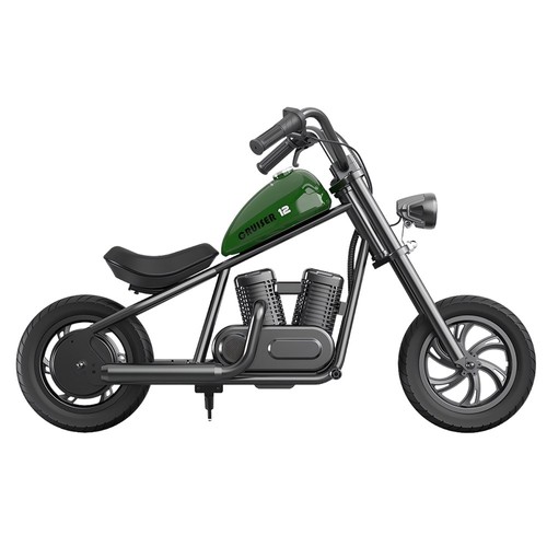HYPER GOGO Cruiser 12 Elektro-Chopper-Motorrad für Kinder, 24 V, 5,2 Ah, 160 W mit 12'x3'-Reifen, 12 km Höchstleistung – Grün