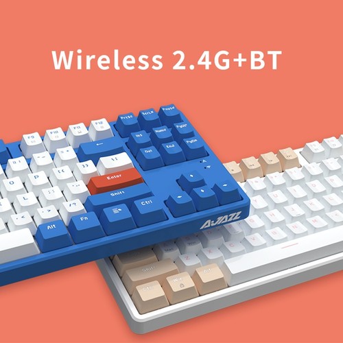 Ajazz AK871 87 tangenter Trådlös Dual-mode TKL Mekaniskt tangentbord - Blå Switch