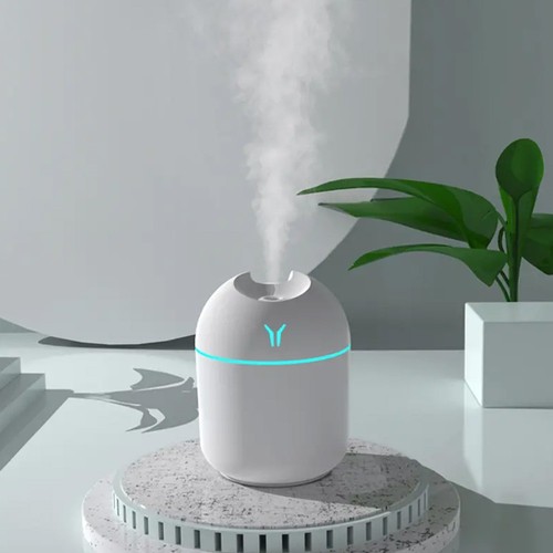 Cool Mist Mini USB Luftfuktare Söt Aroma Diffuser med LED-ljus - Blå