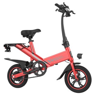 Y1S Electric Bike 12 inch Tire 250W Brushless Motor, 25km/h Max Speed, 36V 7.8Ah Lithium Battery 45km Range 120kg Max Load Dual Disc Brakes – Red