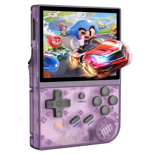 ANBERNIC RG35XX Retro Handheld Game Console 64GB +128GB Transparent Purple
