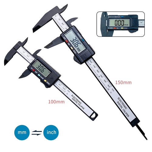 0–150 mm tragbarer Digitalanzeige-Messschieber, hochpräzise MM/Zoll-Einheit