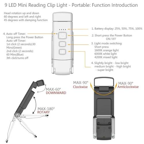 Mini Book Light + Battery Pack