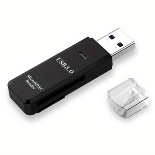 USB 3.0 SD Card Reader 5Gbps Transmission Speed Black
