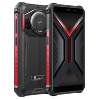 FOSSiBOT F101 Rugged Smartphone, 4GB+64GB, AI Triple Camera, 123dB Speaker, 10600mAh Large Battery, Fingerprint/Face Unlock, 5.45 inch HD+ IPS Screen, Android 12 - Black and Red